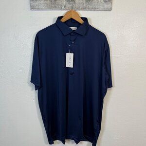 Collars & Co Semi Spread Polo Built In Collar Navy Large Formal Preppy Neutral